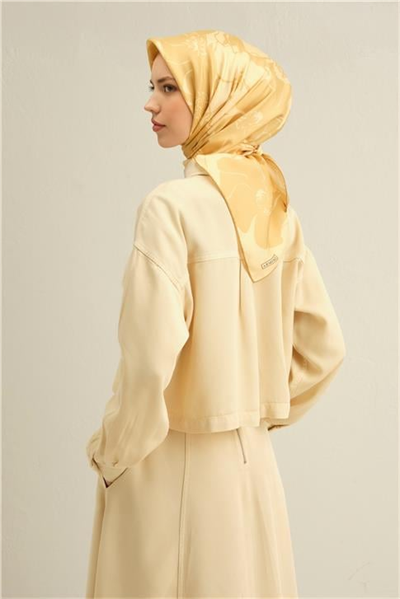 Armine Çiçek Desenli Saf İpek Sura Eşarp 9344D 33