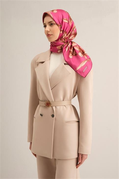 Armine Çiçek Desenli Saf İpek Sura Eşarp 9324D 55