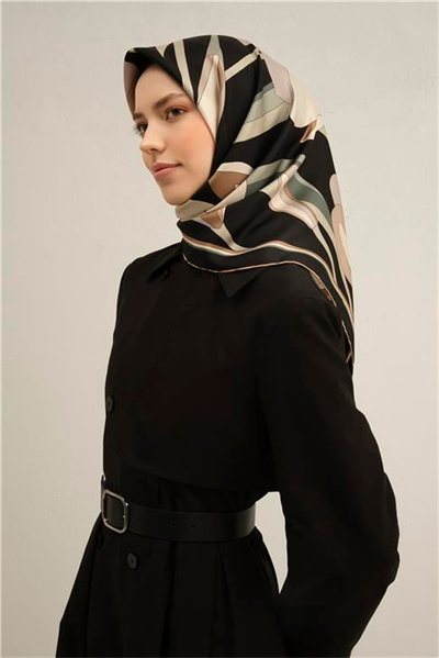 Armine Çiçek Desenli Saf İpek Sura Eşarp 9302D 08