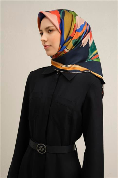 Armine Çiçek Desenli Saf İpek Sura Eşarp 9340D 55
