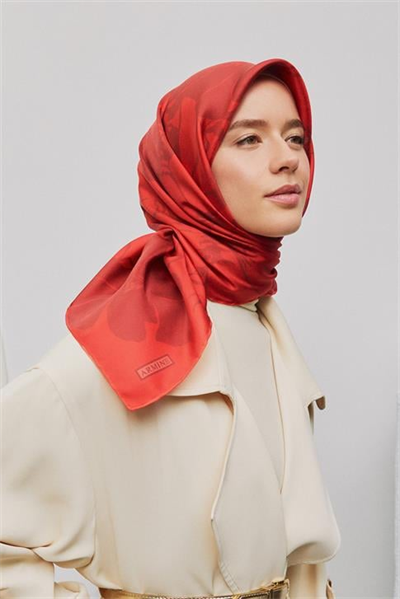 Armine Çiçek Desenli Saf İpek Sura Eşarp 9344D 38