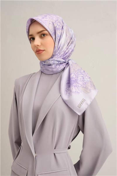 Armine Çiçek Desenli Saf İpek Sura Eşarp 9330D 82