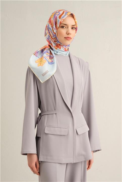 Armine Çiçek Desenli Saf İpek Sura Eşarp 9332D 58