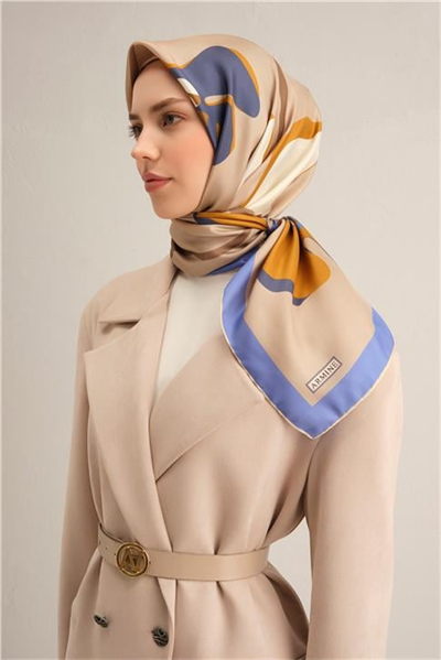 Armine Çiçek Desenli Saf İpek Sura Eşarp 9317D 34