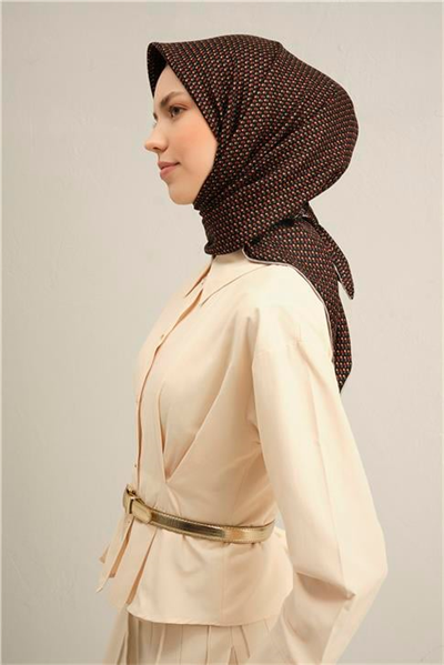 Armine Çiçek Desenli Saf İpek Sura Eşarp 9307D 34