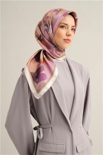 Armine Çiçek Desenli Saf İpek Sura Eşarp 9312D 58