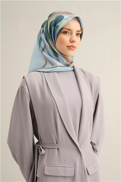Armine Çiçek Desenli Saf İpek Sura Eşarp 9302D 07