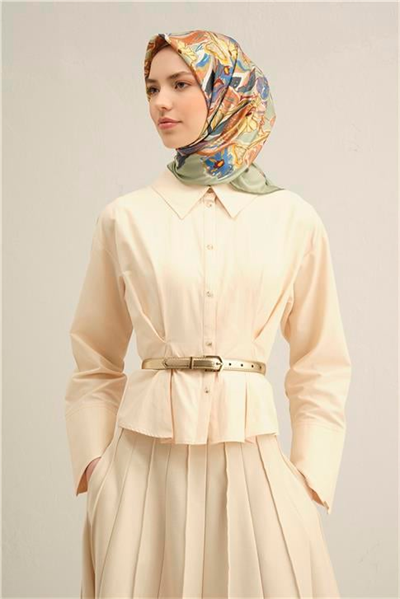 Armine Çiçek Desenli Saf İpek Sura Eşarp 9332D 57