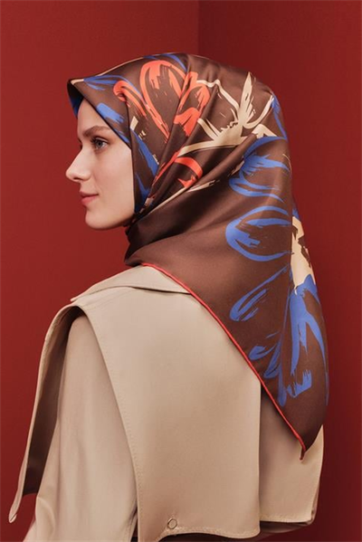 Armine Çiçek Desenli Saf İpek Sura Eşarp 9322D 84