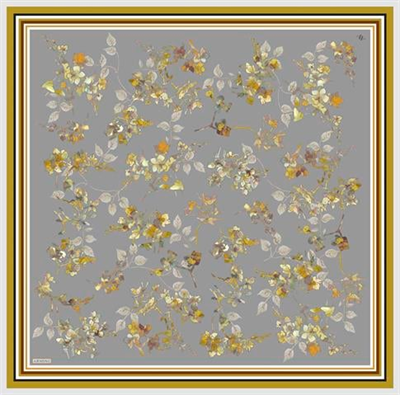 Armine Çiçek Desenli Saf İpek Sura Eşarp 9316D 34