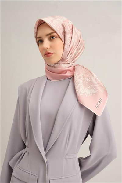 Armine Çiçek Desenli Saf İpek Sura Eşarp 9330D 05
