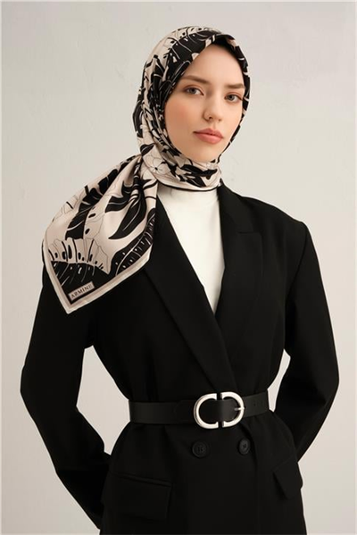 Armine Çiçek Desenli Saf İpek Sura Eşarp 9353D 04