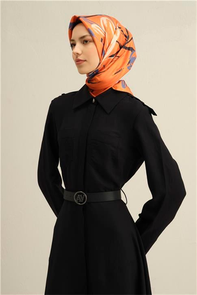 Armine Çiçek Desenli Saf İpek Sura Eşarp 9322D 38