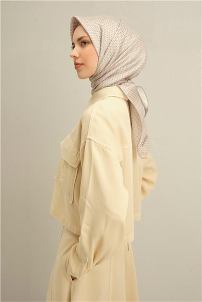 Armine Çiçek Desenli Saf İpek Sura Eşarp 9307D 03