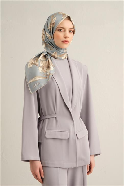 Armine Çiçek Desenli Saf İpek Sura Eşarp 9324D 09