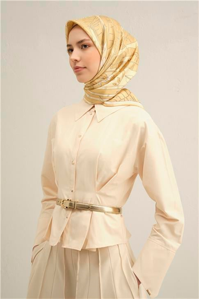 Armine Çiçek Desenli Saf İpek Sura Eşarp 9353D 35