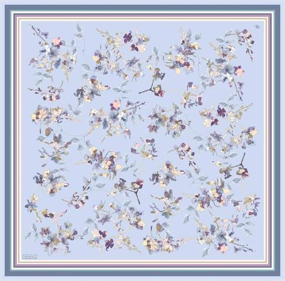 Armine Çiçek Desenli Saf İpek Twill Eşarp 9316D 36