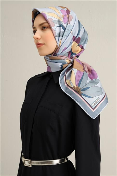 Armine Çiçek Desenli Saf İpek Sura Eşarp 9312D 35
