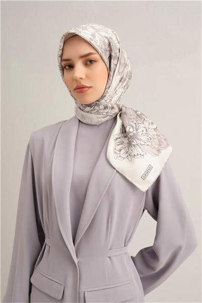Armine Çiçek Desenli Saf İpek Sura Eşarp 9330D 84