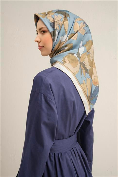 Armine Çiçek Desenli Saf İpek Sura Eşarp 9312D 56