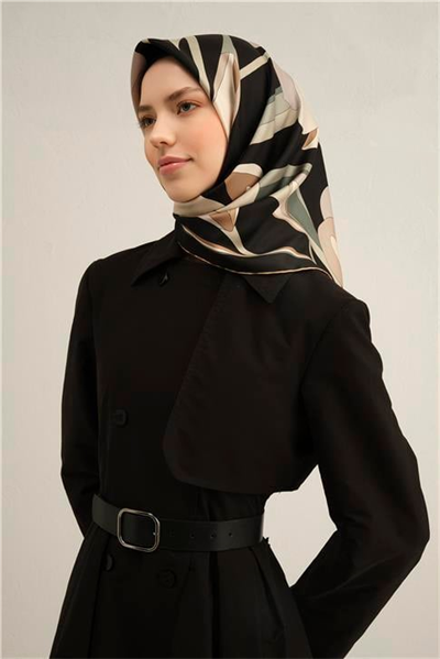 Armine Çiçek Desenli Saf İpek Sura Eşarp 9302D 08