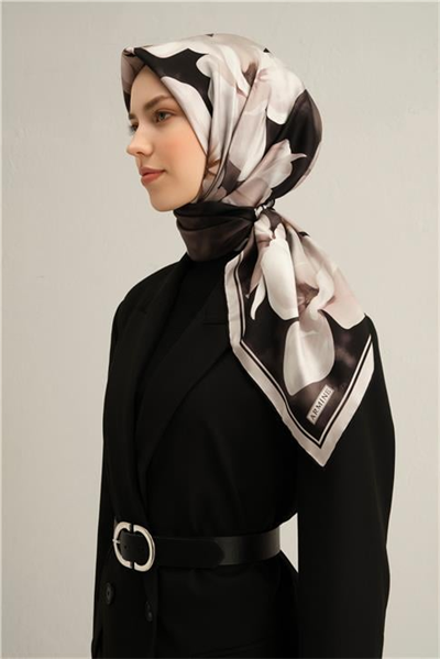 Armine Çiçek Desenli Saf İpek Sura Eşarp 9305D 85