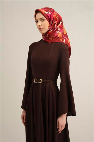 Armine Çiçek Desenli Saf İpek Sura Eşarp 9342D 53