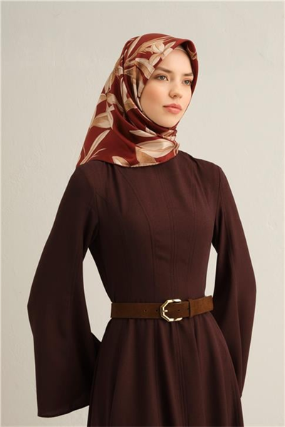 Armine Çiçek Desenli Saf İpek Sura Eşarp 9324D 57