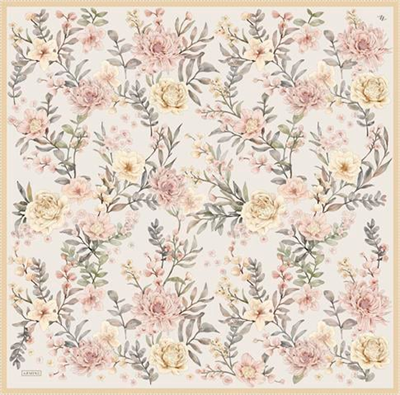 Armine Çiçek Desenli Saf İpek Sura Eşarp 9347D 02