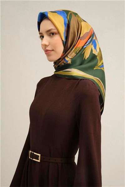 Armine Çiçek Desenli Saf İpek Sura Eşarp 9340D 54