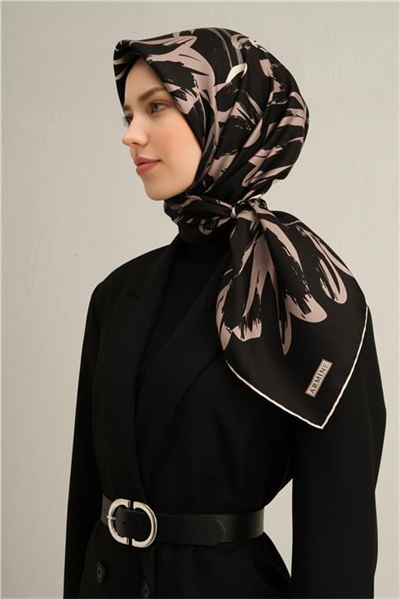 Armine Çiçek Desenli Saf İpek Sura Eşarp 9322D 13