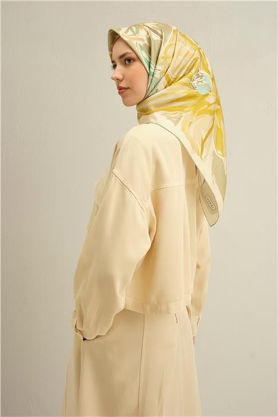 Armine Çiçek Desenli Saf İpek Sura Eşarp 9337D 83