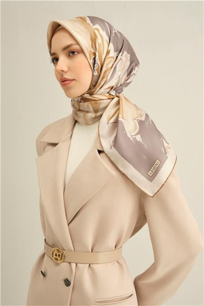 Armine Çiçek Desenli Saf İpek Sura Eşarp 9337D 07