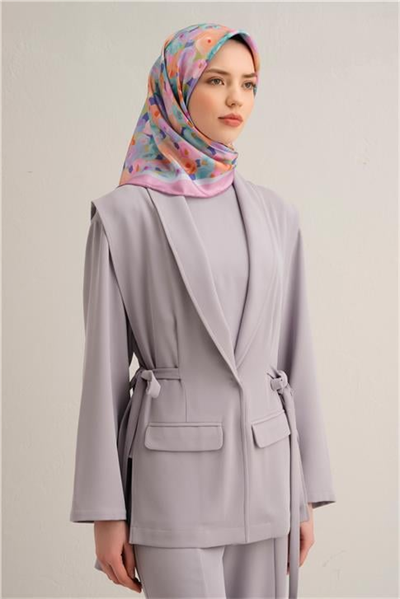 Armine Çiçek Desenli Saf İpek Sura Eşarp 9300D 06
