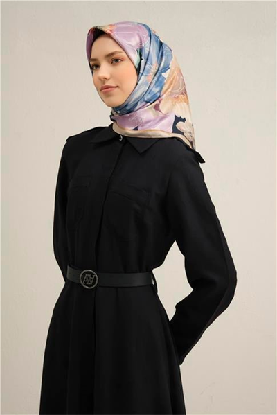 Armine Çiçek Desenli Saf İpek Sura Eşarp 9318D 05