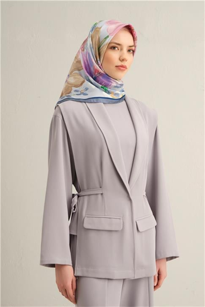 Armine Çiçek Desenli Saf İpek Sura Eşarp 9318D 31