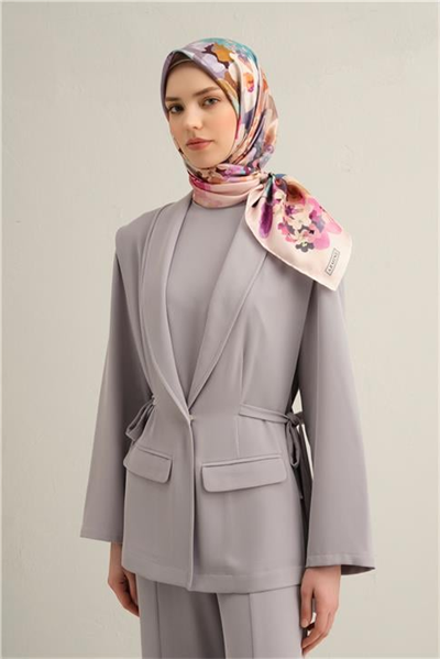Armine Çiçek Desenli Saf İpek Sura Eşarp 9334D 39
