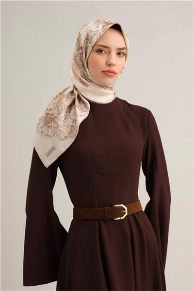 Armine Çiçek Desenli Saf İpek Sura Eşarp 9330D 80