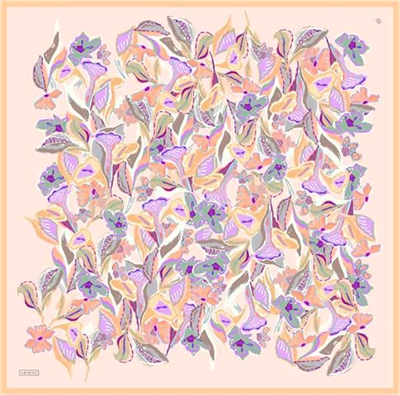 Armine Çiçek Desenli Saf İpek Sura Eşarp 9332D 56