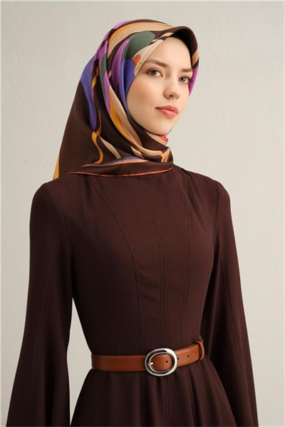 Armine Çiçek Desenli Saf İpek Sura Eşarp 9302D 83