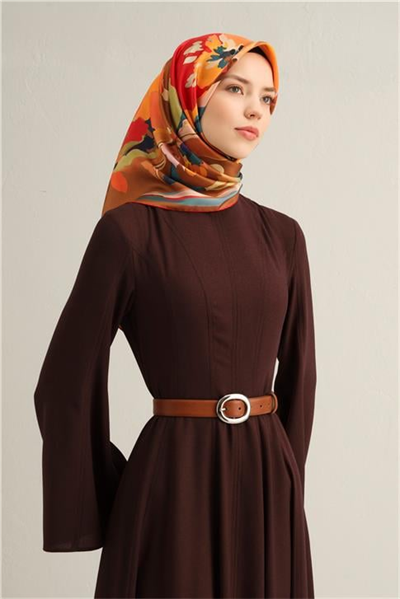 Armine Çiçek Desenli Saf İpek Sura Eşarp 9340D 84