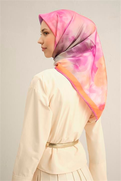 Armine Çiçek Desenli Saf İpek Sura Eşarp 9310D 84
