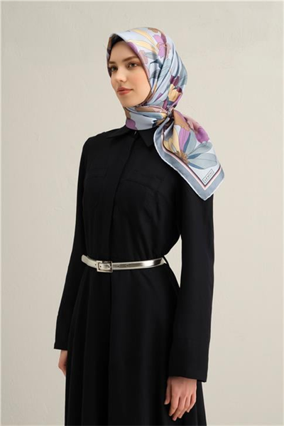 Armine Çiçek Desenli Saf İpek Sura Eşarp 9312D 35