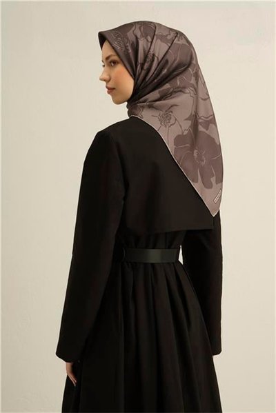 Armine Çiçek Desenli Saf İpek Sura Eşarp 9344D 46