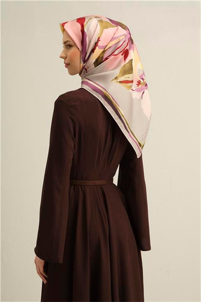 Armine Çiçek Desenli Saf İpek Sura Eşarp 9340D 32