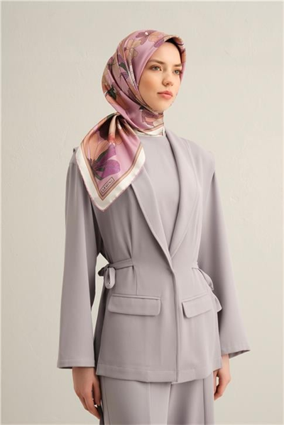 Armine Çiçek Desenli Saf İpek Sura Eşarp 9312D 58