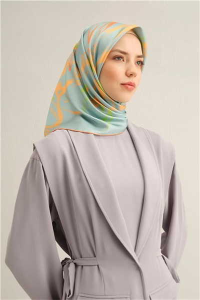 Armine Çiçek Desenli Saf İpek Sura Eşarp 9322D 04