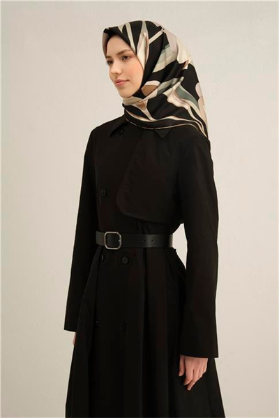 Armine Çiçek Desenli Saf İpek Sura Eşarp 9302D 08