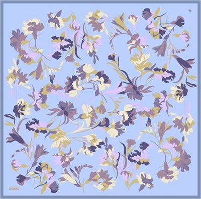 Armine Çiçek Desenli Saf İpek Twill Eşarp 9342D 32