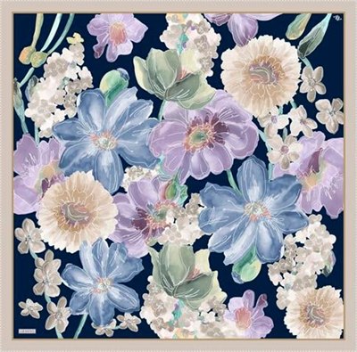 Armine Çiçek Desenli Saf İpek Twill Eşarp 9318D 05